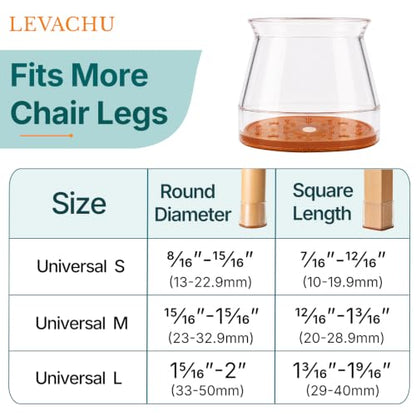 24 Pack Chair Leg Floor Protectors, Chair Leg Caps Round L - size: Round L
