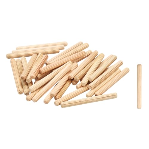 MECCANIXITY Wooden Dowel Pins 1/4" x 2-3/8" (6mm x 60mm) Straight Dowel Rods Wood Fluted Dowels Rods for Crafts Furniture DIY Hardwood Count 50 - size: 1/4"x 2-3/8" (6mm x 60mm)