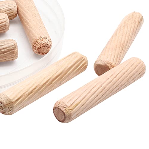 120Pcs 3/8"x2" Hardwood Fluted Dowel Pins for Woodworking DIY - size: 3/8" x 2"