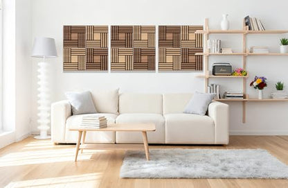 WoveN SounD Acoustic Wall Panels, Natural Oak, 16 Pack, 12x12 in - color: Metre, Natural Oak, 16 Pack
