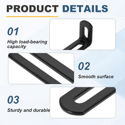 uxcell 8 Pcs Adjustable Right Angle Brackets 3.1"x1.2"x0.7" Black - color: Black, size: 3.1"x1.2"x0.7"