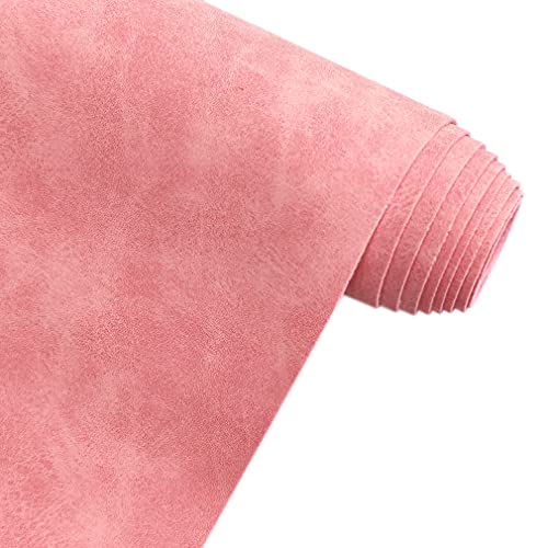 XHT 30 x 135 cm Suede PU Faux Leather Fabric, Soft Smooth Crafts Synthetic Fabric for DIY Handicraft Wallets Bags Making, Pink - color: Pink