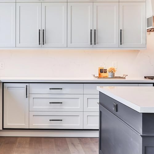 Amerdeco 10 Pack Matte Black knurled Cabinet Pulls 3.5" - color: Matte Black, size: 3.5" hole center