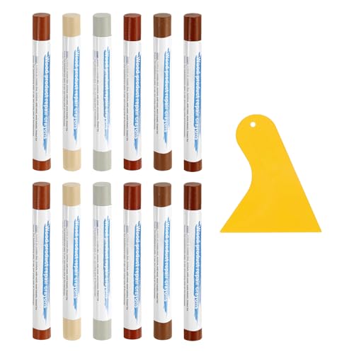 uxcell 12Pcs Wood Filler Sticks Kit, 12 Colors Red & Brown Series - color: Red Brown Series