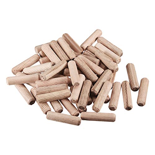 uxcell 0.39"x1.57"(10x40mm) Wooden Dowel Pin Wood Kiln Dried Fluted Beveled Hardwood 50pcs - size: 10x40mm