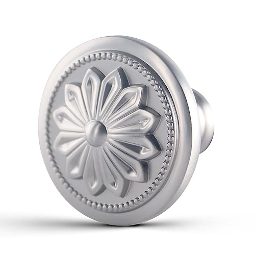 4 Pack Brushed Nickel Cabinet Hardware Knobs Round, 1-2/5"Satin Nickel Handles for Kitchen Cabinets and Drawers Nickel Drawer Pulls Dresser Knobs - color: Brushed Nickel