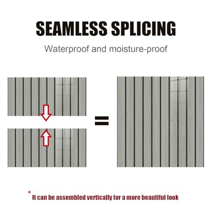 10pcs Wood Grain Grille Peel and Stick Waterproof Wall Panels,Heat-Resistant Backsplash Tile, 23.6"x11.8" PVC Foam Wall Sticker for Kitchen,Living Rooms, Bedrooms TV Walls(Not Real Tile,Grey)