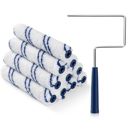 10Pcs 6 Inch Paint Rollers, Microfiber Covers with Roller Frame - size: 6 Inch Paint Roller Kit, 10 Pack