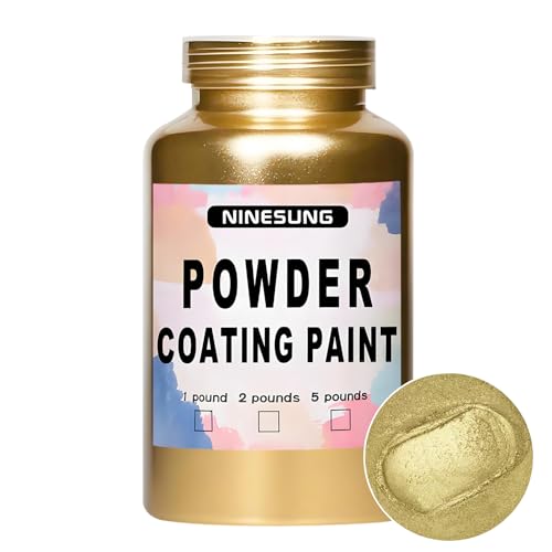 Powder Coating Paint for Metal Surfaces | Car Paint | Building Materials | Powder Paint for Steel Structures, Factories, Buildings, Playgrounds, Gardens (Gold, 4 Ounce) - color: Gold, size: 4 Ounce (Pack of 1)