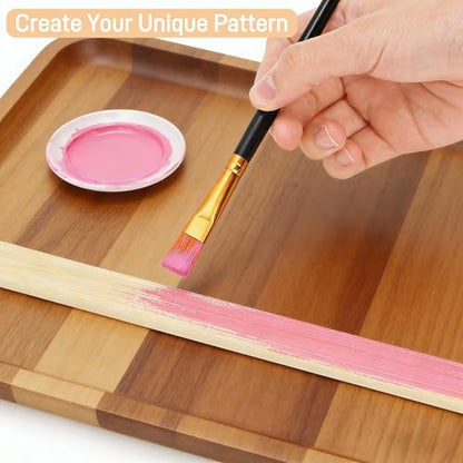 24 Pack Wall Molding Trim, 3D Unfinished Flat Wood Trim, 15.7"x0.8"