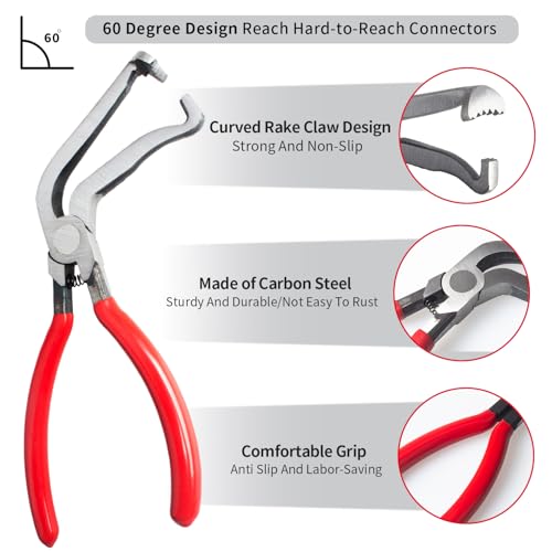 2 PCS Electrical Disconnect Pliers for Cars, 60 Degree Automotive Electrical Connector Pliers and Electrical Connector Separator Tool - style: Electrical Disconnect Pliers Set 3