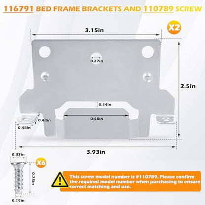 116791 110789 Mounting Plates Replacement for IKEA Bed Frame Brackets Part