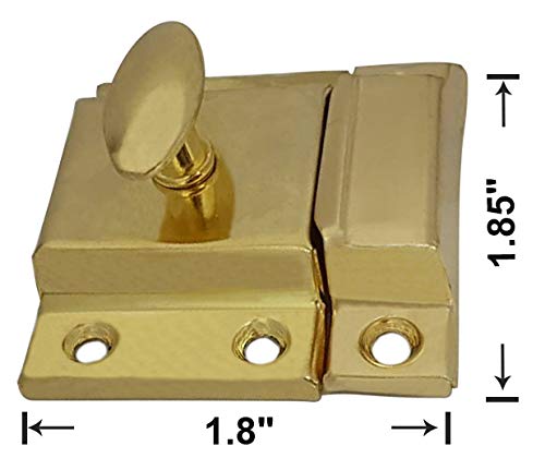 QCAA Oval Turn Cabinet Latch, for Cupboard & Other Furniture, Small, Brass Plated, Made in Taiwan, 2 Pack - color: Brass Plated, size: 2pack-small