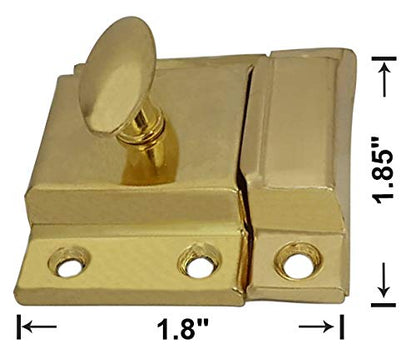QCAA Oval Turn Cabinet Latch, for Cupboard & Other Furniture, Small, Brass Plated, Made in Taiwan, 2 Pack - color: Brass Plated, size: 2pack-small