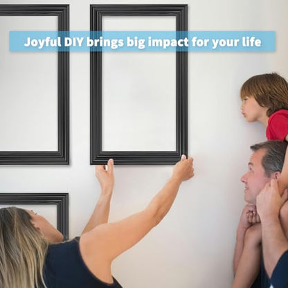 Art3d Pre-Cut Wall Molding Set of 6 pcs, 3 Top 3 Bottom, Black - color: Black: Style 2