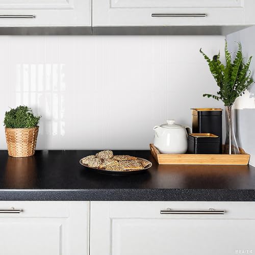 MORCART 10PCS 11.8"x11.8" Peel and Stick Backsplash, Bright White - color: Bright White