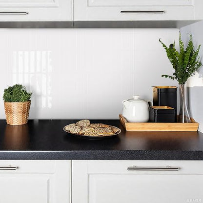 MORCART 10PCS 11.8"x11.8" Peel and Stick Backsplash, Bright White - color: Bright White