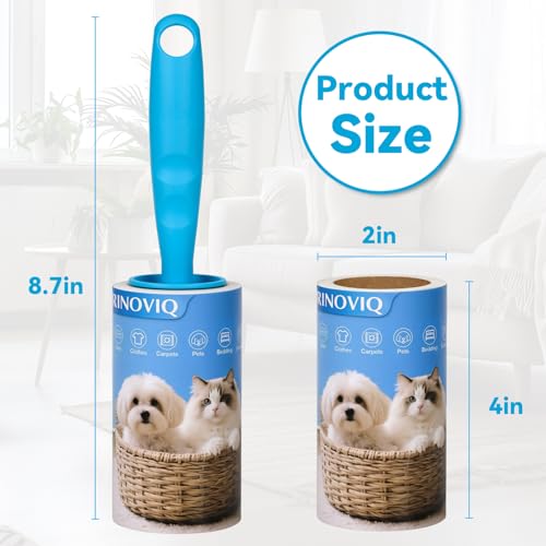 Lint Roller for Pet Hair, 1200 Sheets, 2 Handles, Extra Sticky - size: 2 Handles + 8 Refills + 1200 Sheets