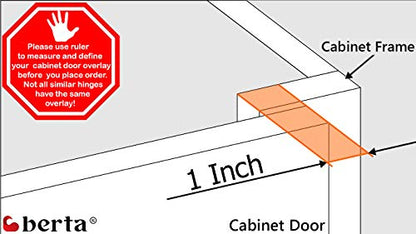 10-Pack 1" Overlay Soft Close Face Frame Kitchen Cabinet Hinges - size: 1 Inch