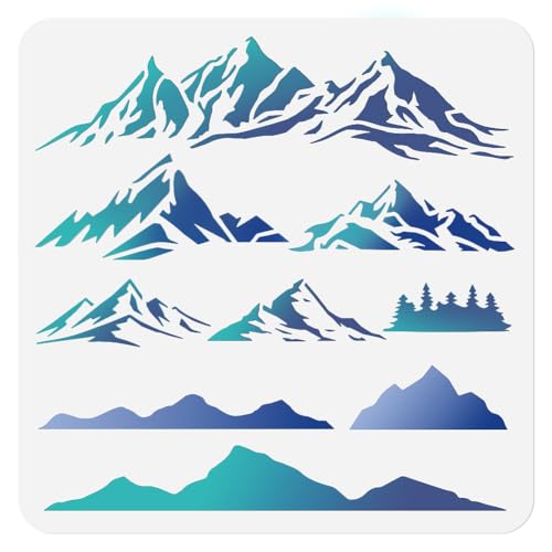 Mountain Stencil, Reusable Painting Template, DIY Home Decor - style: Mountain