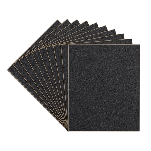 10-Sheets 220 Grit Sandpaper, 9 x 11 Inch Wet Dry Sand Paper Assortment Pack, Silicon Carbide Abrasive Sanding Sheets for Automotive Car Paint Metal Wood Furniture Crafts Polishing - size: 9x11 inch, style: 220Grit 10 Pcs
