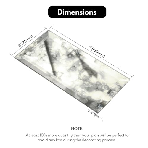 Lovdeco Peel & Stick Silver Antique Mirror Tile 3x6 Inch Beveled (40 Pcs) - color: Sliver Light Antique, size: 3x6 Inch