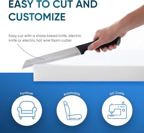 AK Trading CO. Professional Upholstery Foam 1" Thick, 36" Wide X 72" Long Regular Density, White - size: 1" X 36" X 72"