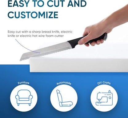 AK Trading CO. Professional Upholstery Foam 1" Thick, 36" Wide X 72" Long Regular Density, White - size: 1" X 36" X 72"