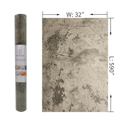 32x590in Extra Wide Grey Concrete Wallpaper Peel and Stick 3D Cement Look Contact Paper Matte Thicken Adhesive Waterproof Vinyl Wall Sticker for Bedroom Living Room Retro Industrial Style Earthy Grey - color: Earthy Gray, size: 32" x 590"