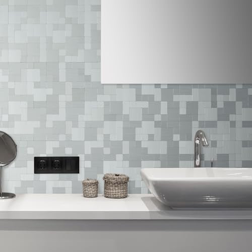 DICOFUN Metal Peel and Stick Tile Backsplash, Stainless Steel Kitchen Metal Backsplash Tile, Stick on Backsplash for Kitchen (1) - color: Brushed Silver, size: 1 Sheet, 12"x12"x0.12"