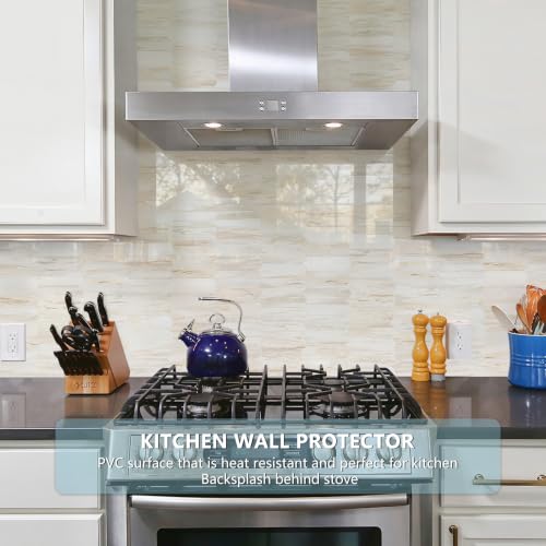 Vamos Tile Fish Scale Peel and Stick Backsplash Tile - color: Glossy Wood Marble Pinkish Grain