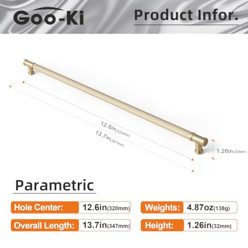 Goo-Ki 6 Pack Stripes Cabinet Pulls Champagne Bronze Drawer Handles, 12.6 Inch c-c Modern Dresser Pulls Zinc Alloy & Aluminium Kitchen Cabinet Hardware,3210UBR-320 - color: Champagne Bronze, size: 12.6"(320mm) Center-Center