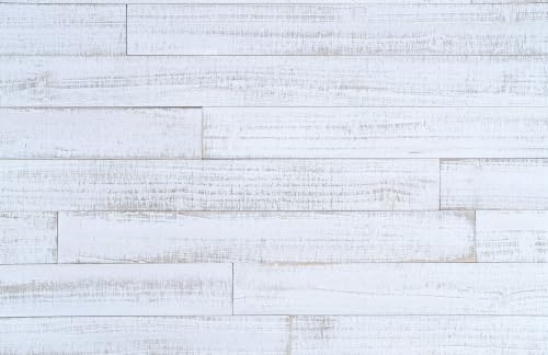 Rustic White Solid Wood Wall Planks, Nail Up Barn Panels 10 sq ft - color: Rustic White, size: 10.5 Sq.Ft