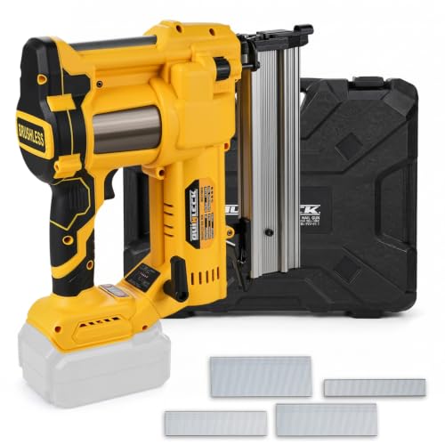 2-in-1 Brad Nailer Staple Gun for Dewalt 20V Battery, Tool only - color: Yellow