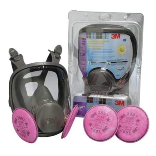 3M Respirator Kit, Full Face 6800, Reusable, Medium, Plus 4 Particulate Filters 2097, P100 for Mold Remediation, Dust, Lead, Asbestos