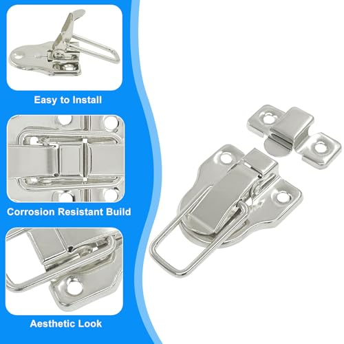 Retro Duckbilled Hasp Latch, Silver, 2 Pack - color: Silver