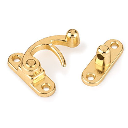 Highpoint Hook Latch Small Polished Brass Plated 1-Piece with Screws - size: 1-3/8" tall and 1-1/8" wide Polished Brass
