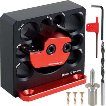 8 Pcs Dowel Maker Jig Kit, Imperial 5/16-3/4 inch Carbide Inserts Dowel Maker, 8 Holes Adjustable Dowel Cutter Plate, Aluminum Alloy Electric Drill Milling Dowel Round Rod Auxiliary Tool (8 Pcs)