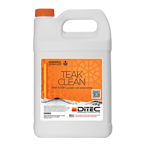 DITEC Teak Clean Marine Wood Cleaner, Removes Grey Oxidation, 1 Gallon - size: 128 Fl Oz (Pack of 1)
