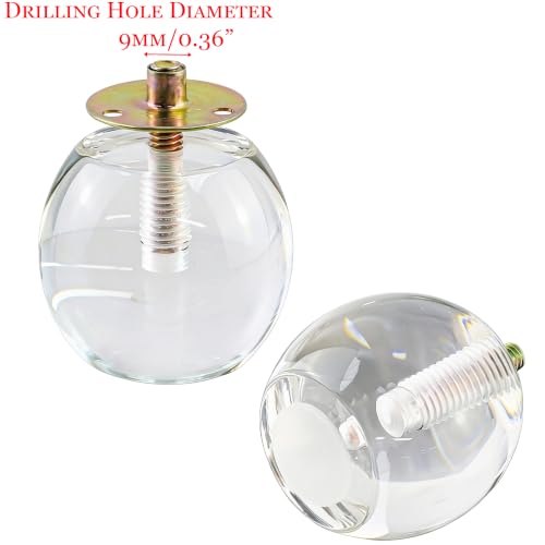 Round Acrylic Furniture Legs, 2.05 Inch Height, 4Pcs - size: H 2.05 Inch