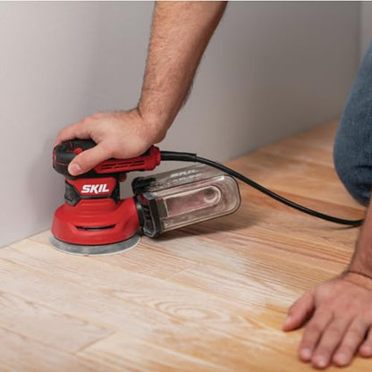 SKIL 5” Random Orbital Sander with Cyclonic Dust Box & 3pc Sanding Sheet - SR211601, Multicolor - style: Orbital Sander