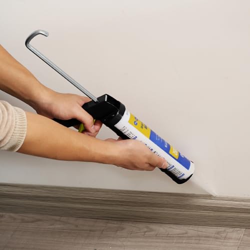 Bates- Caulking Silicone Gun, 10:1 Thrust Ratio, Hand Caulking Guns, No Drip - color: Yellow & Black, size: 1 Pack