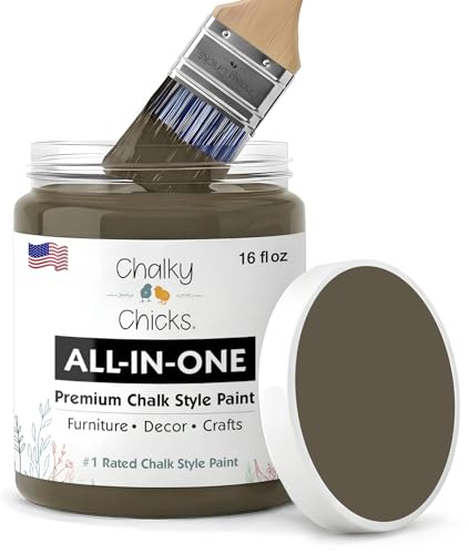 Chalky Chicks Beachwood 16 Fl Oz Chalk Paint for Furniture All in One - color: Beachwood (Brown/Gray), size: 16 Fl Oz (Pack of 1)