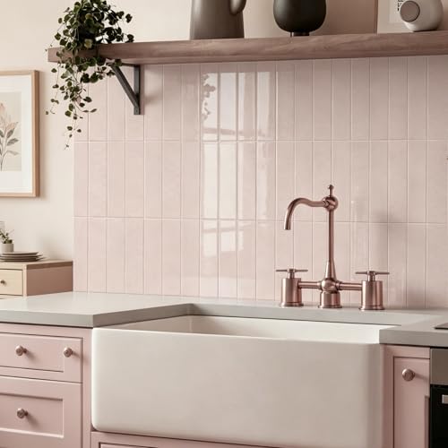 Alwayspon 10 Sheets 12inch/30cm 3D Vinyl Backsplash Tiles, Self-Adhesive Peel and Stick Wall Tile Stickers Stick on Subway Tiles for Kitchen Bathroom Wall, Pink Texture - color: Pink Texture