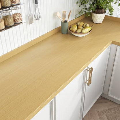VEELIKE Light Wood Contact Paper for Countertops Peel and Stick Waterproof Wood Wallpaper for Table Cabinets Walls 15.7''x354'' Thick Wood Grain Contact Paper Self Adhesive Removable Wood Vinyl Wrap - size: 15.7'' x 354''