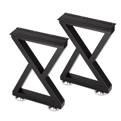 Taelakeni 16 Inch Metal Bench Coffee Table Legs, Set of 2, Black - color: Double Triangle, size: 16 IN