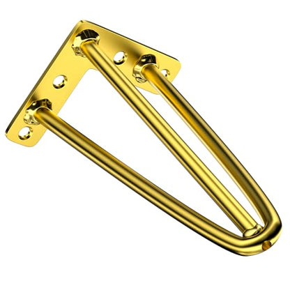 Osring 12 Inch Furniture Hairpin Legs Gold,1/2" Dia 3-Rods Metal Table Feet - color: Gold, size: 12 Inch