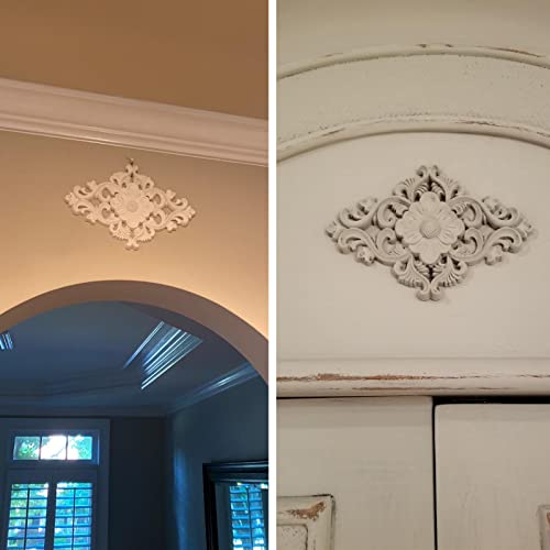 1Pc Wood Carved Appliques Onlays Center Carving Decals for Furniture - color: 1-pack, size: 30x18cm/11.81"x7.09"