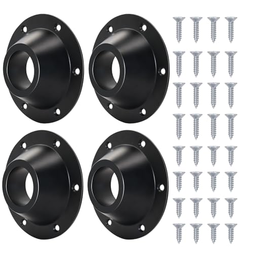 RV Table Base Mount, Camper Aluminum RV Table and Floor Mounting Base - color: Black Aluminum - 4 Pack