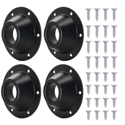 RV Table Base Mount, Camper Aluminum RV Table and Floor Mounting Base - color: Black Aluminum - 4 Pack